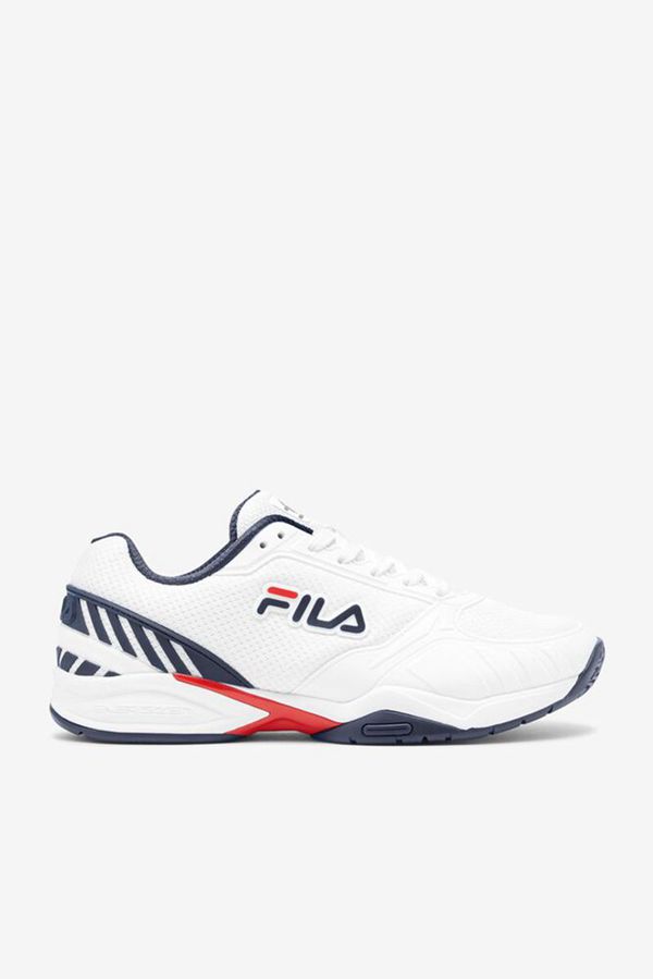 Zapatos De Pickleball Fila Hombre Blancas / Azul Marino / Rojas - Volley Zone - España 370492RNU